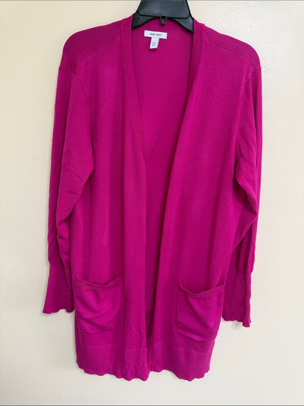 Nine West Bright Fuchsia Open-Front Cardigan